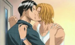 Blonde Hentai Gay Man And His Brunette Fag Fucking In Bed