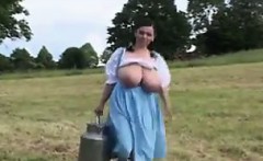 Milf Milking Her Big Breasts Outdoors