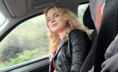 Hitchhiking european blonde fucked closeup