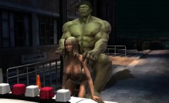 3d Cartoon Babe Getting Fucked Outdoors By The Hulk