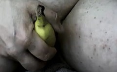 Horny Arab Girl Using A Banana Up CLose