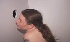 Wild Hot Brunette Sucking Dick On Her Knees At Glory Hole