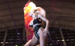 Hot Stripshow On Public Stage