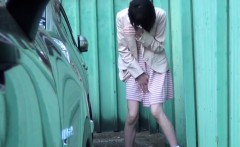 Asian Ladies Pee Outdoors