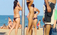 Topless Amateurs Beach Spy Cam Video