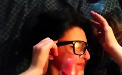 Cum on girl's glasses (napoletana)