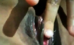 Very horny wet EBONY pussy play