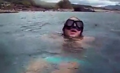 Nipslip - Girl diving accidentally exposed her awesome boobs