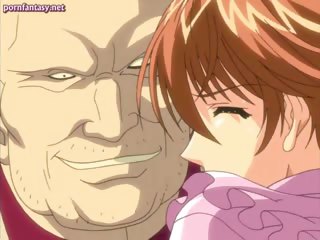 Anime teacher rubbing a dick