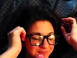 Cum on girl's glasses (napoletana)