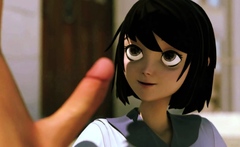 Stud Fucks Sexy Classmate On Stairs - 3d