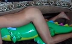 Big inflatable alligator humping cum