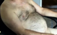 handsome hairy dad jerking off