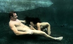 Blowjob loving brunette sucks outdoor