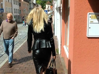 Busty amateur blonde banged in public outdoor