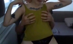 German amateur in lingerie fisted and creamed