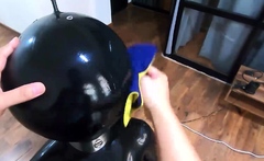 Solo fetish hoe toys her pussy with cucumber and loves it