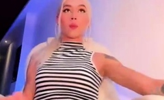 Big Tits Tranny Strokes her Big Cock
