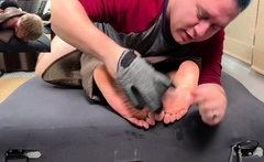 Bear Daddy Matt Wraps Sub Ryder And Tickles His Bare Feet