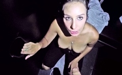 Big Tit Brunette Sucks A Big Cock Blowjob Pov