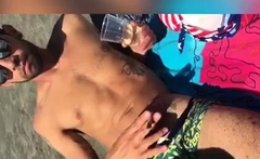 Smoking Latina with Big Tits at an Italian Beach