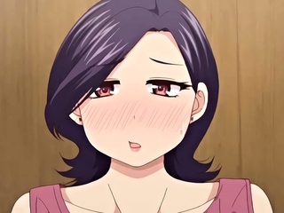Brunette cums to hentai