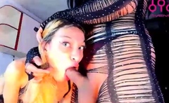 Shemale Tranny Gets Blowjob Before Sucking