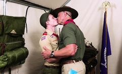 Hung DILF barebacks cute scout