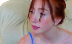 Solo pussy toying redhead sexy close up masturbation action
