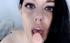 Sloppy Blowjob with Big Tits Latina on Webcam