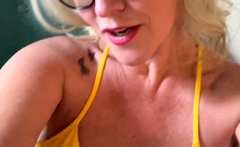 Mature blonde enjoys some hardcore masturbation action