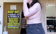 Cute curly brunette solo webcam masturbation