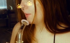 Pregnant Redhead Webcam Masturbation