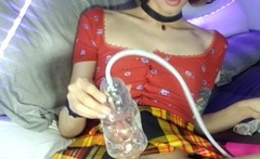 Shemale Tranny Enjoying Solo Masturbation