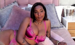 Hot brunette amateur MILF rides hubbys cock