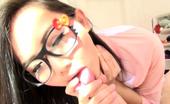 Amateur Blonde Blowjob handjob and cumshot