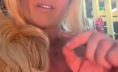 Amateur blond girl with big boobs getting fucked