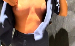 Blowjob in the Fitting Room - Almost Caught by Staff