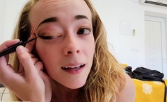 Cute blonde teen Lindsey solo toying pussy and ass