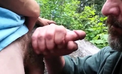 Older Man Sucks Young Cock Outdoors