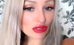 Tall Blonde Femdom Strapon Masturbation