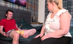 Chubby Blonde MILF Seduces Sexy Guy Then Gets Pounded